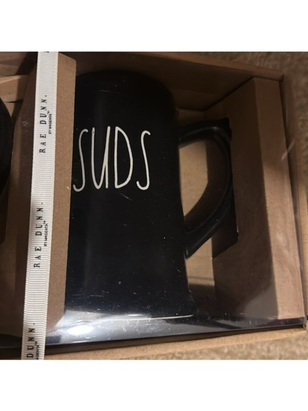 Rae Dunn Beer 🍻 Suds Black Steins Mugs in Gift Box NEW Set - Picture 3 of 6
